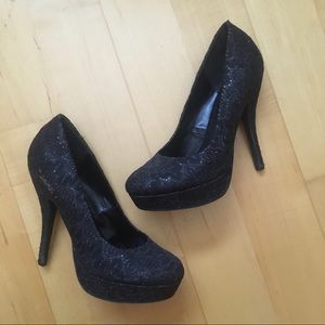 Call it Spring Glittery platform stilettos size 9